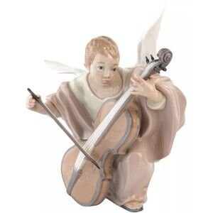 Lladro 5492 Heavenly Cellist Angel Porcelain Figurine 1998 Retired
